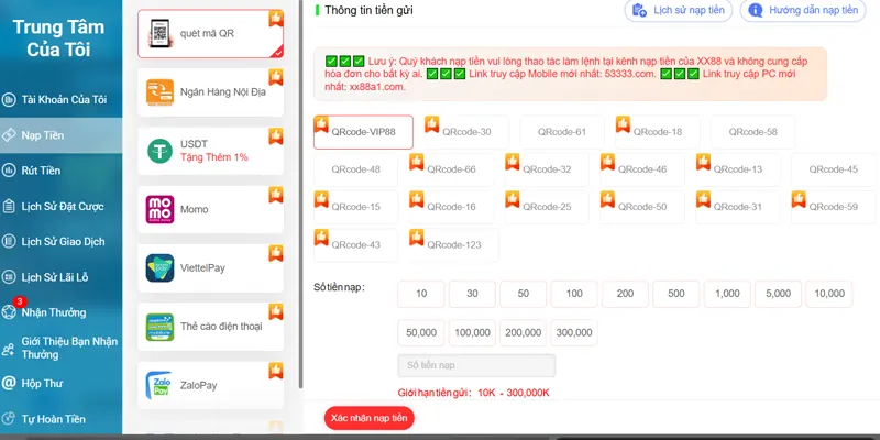 XX88 - Link Nhà Cái XX88.COM Uy Tín Top #1 Google VN 17 Nạp rút XX88 nhanh gọn, đa dạng phương thức