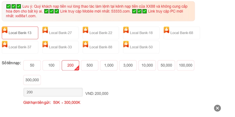 Nạp Tiền XX88 Nhanh Và An Toàn 100% Dành Cho Người Mới 14 Điền số tiền nạp XX88