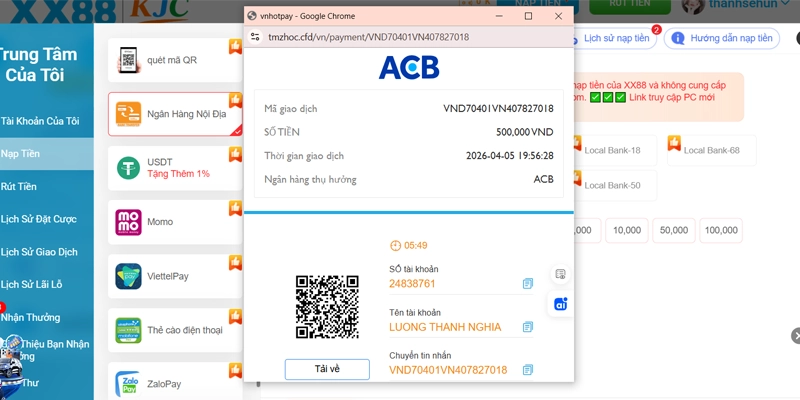 Nạp Tiền XX88 Nhanh Và An Toàn 100% Dành Cho Người Mới 15 Quét mã QR và số dư XX88 sẽ được cập nhật nhanh chóng